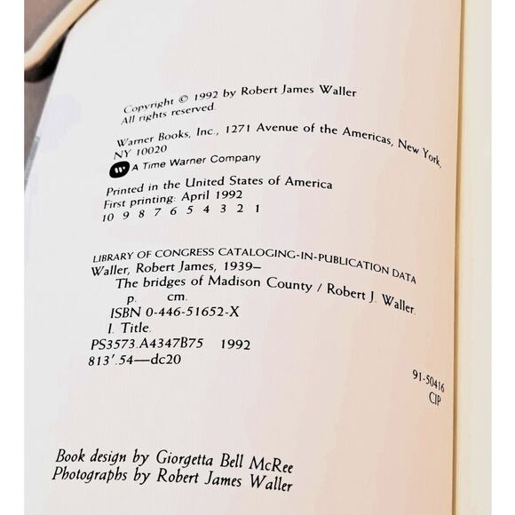 The Bridges of Madison County by Robert J. Waller (1992 First Edition HC in DJ) - Picture 2 of 13